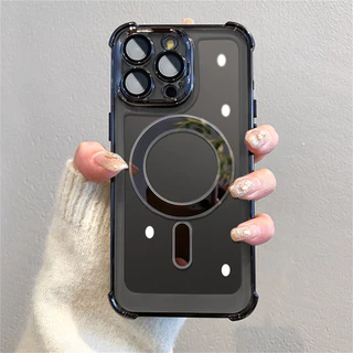 Bolsa Magnética De Luxo Para Telefone IPhone 15 12 13 14 11 Pro Max Plus 6D Proteção Transparente Câmera Caixa Acrílica
