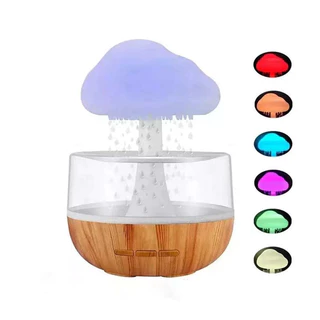 Criativo Umidificador De Chuva Nuvens Máquina De Aromaterapia Gotas Em Casa Óleo Essencial De Luz De Cogumelos Coloridos