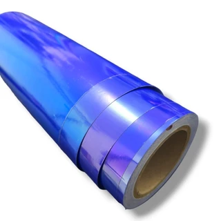 Vinil Adesivo Holografico Azul 30 CM x 1mt