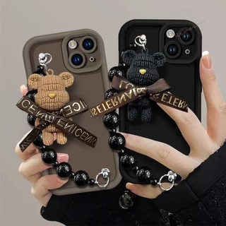 Capa De Pulseira Para IPhone 11 13 12 14 15 Pro MAX Plus 11Pro X XR XS 7 8 SE 2020 Silicone Líquido Fofo 3D Fosco Protetor Macio À Prova De Choque