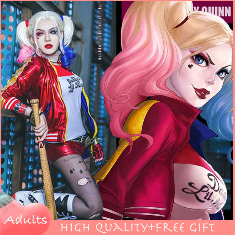 X Esquadrão De Suicídios Da Tartaruga Harley Quinn Cosplay Traje Para Mulheres Joker Sexy Crop Top Mulher Anime Conjunto De Roupas De Halloween