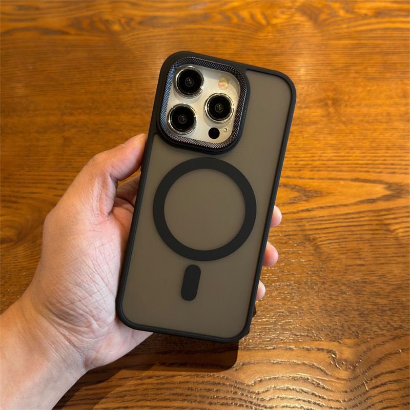 【 High Qualidade/Matte Estojo Rígido Acrílico/Borda Da Lente De Perfuração 】 compatible Para iPhone 11 12 13 14 15 pro max 14 15plus