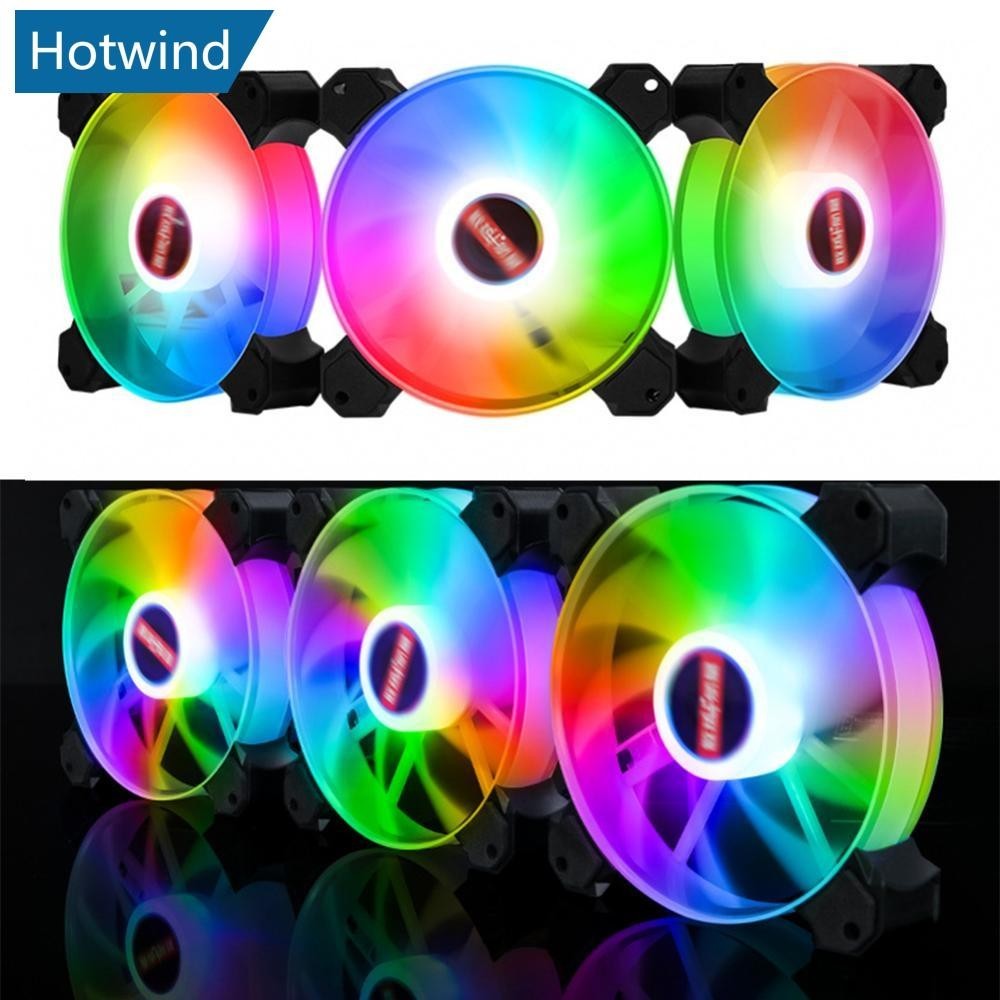 HW 12cm Rgb 5v Pwm 3 + 4pin Case Ventilador CPU Radiador Silencioso ARGB Sincronização Com Ventiladores De Placa-Mãe De Resfriamento Luzes Coloridas M1Z6