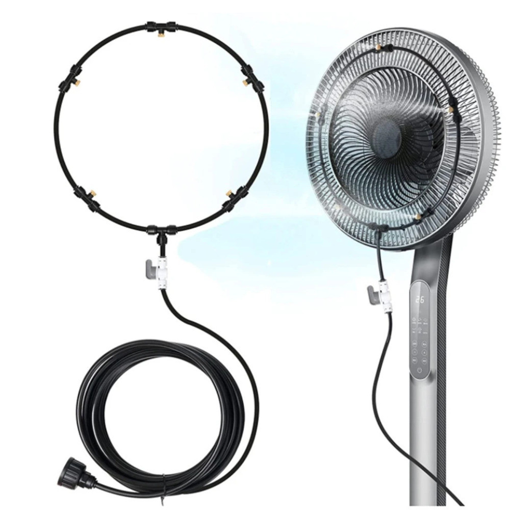 Kit Nebulizacao 8M Nevoa Para Ventilador 5 Bicos P/ Torneira