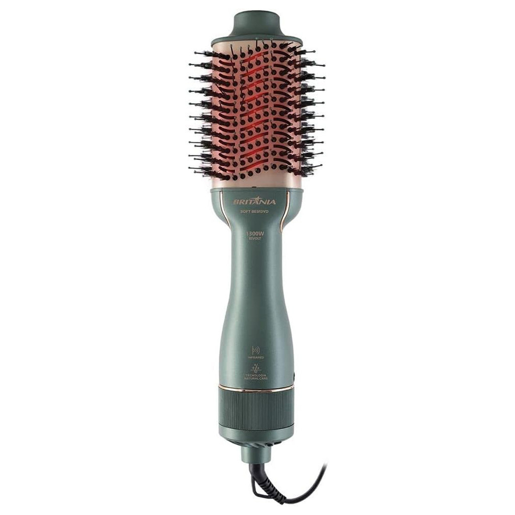 Escova Secadora Britânia BES13VD Soft 1300w Bivolt Verde