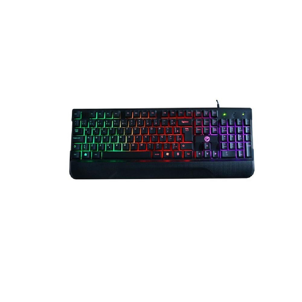 Teclado Gamer USB LED RGB Brazil-PC K7038 - Semi Mecânico