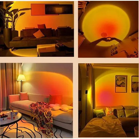 Luminária Por Do Sol Luz Noturna Projetor Led Sunset Light