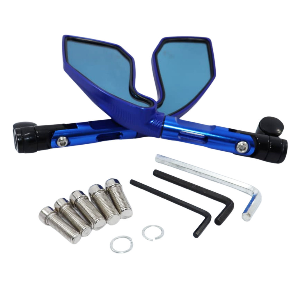 Retrovisor de Moto Esportivo Universal Anti-reflexo Azul