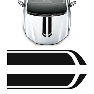 Adesivo Do Capô Faixa Carro Tuning Sport Personalizado Preto
