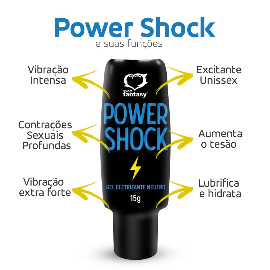 Gel Lubrificante Íntimo Power Shock Eletrizante 15g | Shopee Brasil