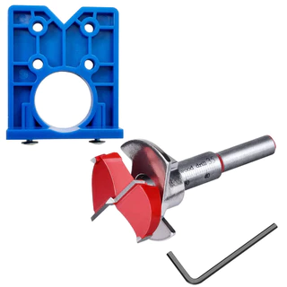 Kit Broca Forstner 35mm Dobradiça Caneco Limitador Gabarito