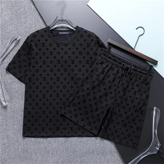 Camiseta Masculina De Manga Curta + shorts Pescoço Redondo Moda casual M-4XL
