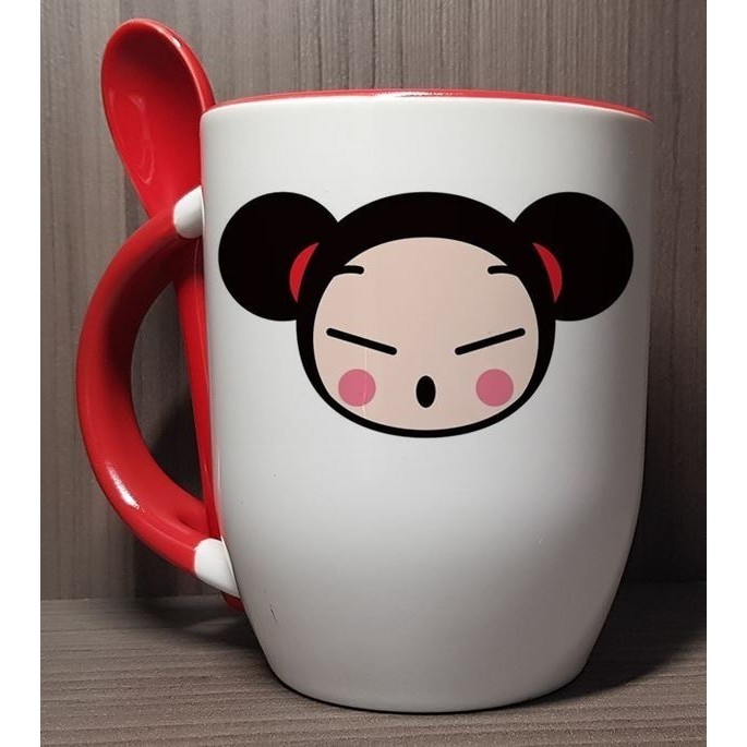 Caneca com NOME Pucca Com Colher Colorida 340ml
