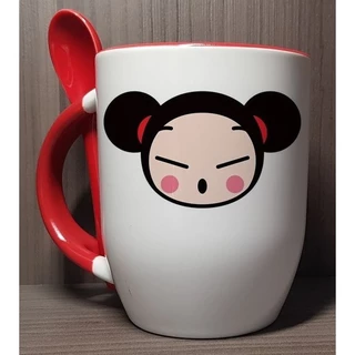 Caneca com NOME Pucca Com Colher Colorida 340ml