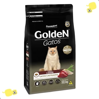 Alimento Golden Gatos Castrados Sabor Carne 10,1kg Premium Especial Ração Saudável Cat Felinos Pet