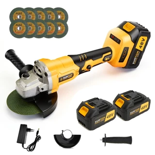Esmerilhadeira Lixadeira Angular 4 polegadas Brushless 8500rpm-2bateria De Lítio 10 lâminas de serra lixadeira bateria
