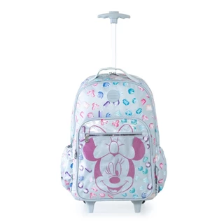Mochila Escolar Feminina de Rodinhas Minnie Stones