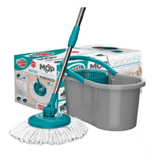 Mop Giratório Fit Mop5010 Esfregão 8 Litros Flashlimp Cor Cinza