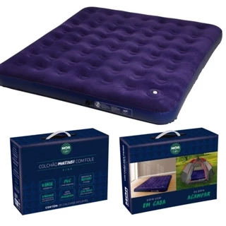 Colchão Inflável King Size C/ Inflador Embutido Mor + Kit Reparo