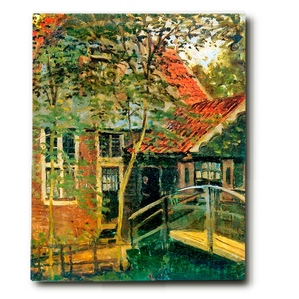 Quadro decorativo.Cloude Monet: Zaandam little bridge, impressão em tela acetinada.