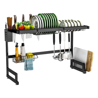Escorredor de Louças Decoteam Com 2 Andares em Aço Inox 85x32x52 cm em Oferta na Shopee