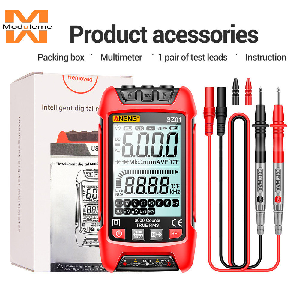 SZ01 SZ02 Multímetro Digital De Alcance Automático 9999 Conta TRMS AC DC Voltímetro Amperímetro De Resistência NCV Testador De Capacitância De Transistor De Temperatura