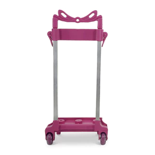 Suporte carrinho mochila 30 cm rodinha silicone escolar rosa em Oferta na Shopee