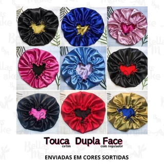 Kit com 12 unidades Touca De Cetim Anti Frizz Touca Dupla face com Regulador