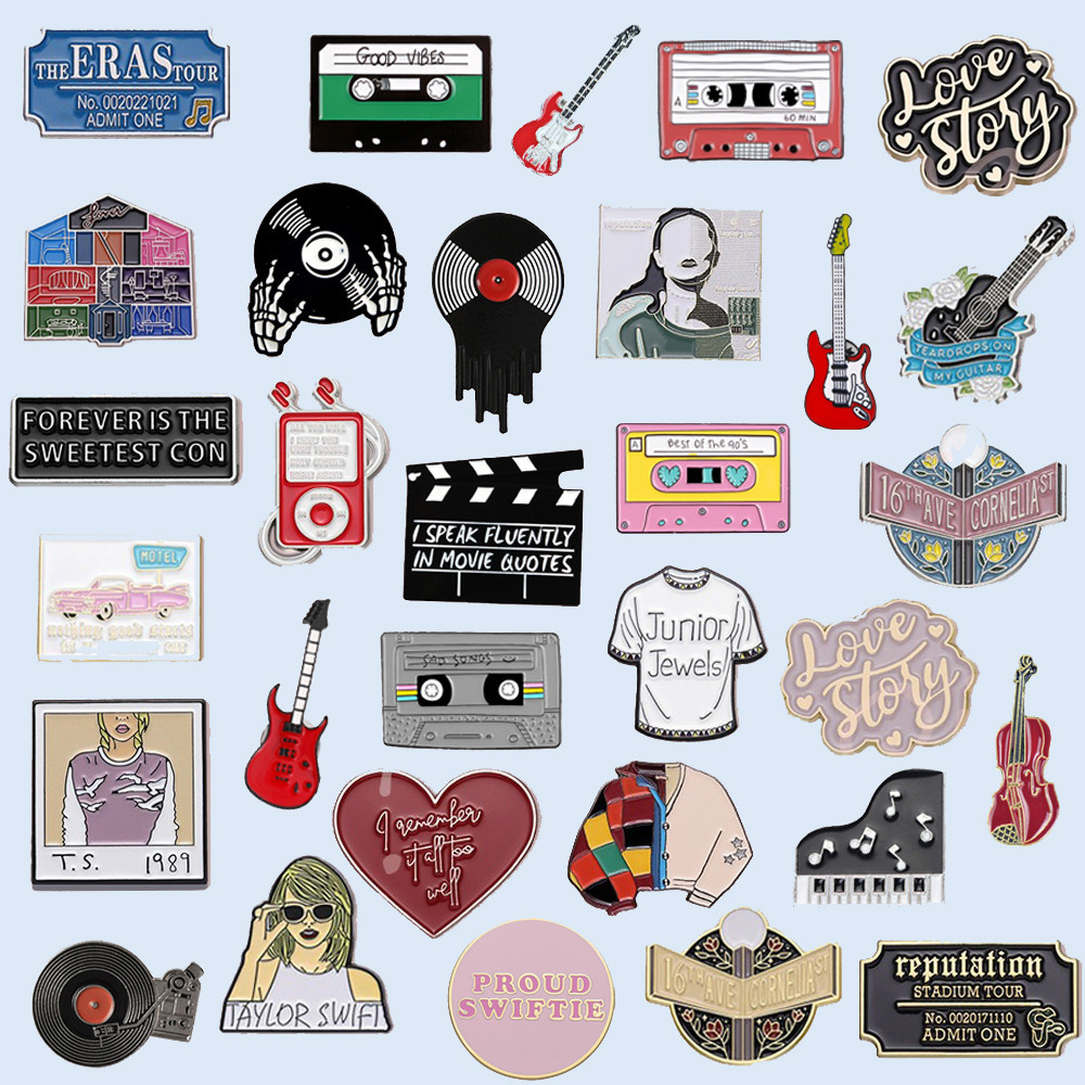 1pcs Taylor Swift Singer Alloy Pins Moda Série Música Mochila Alfinetes Metal Vestuário Jóias Crachá