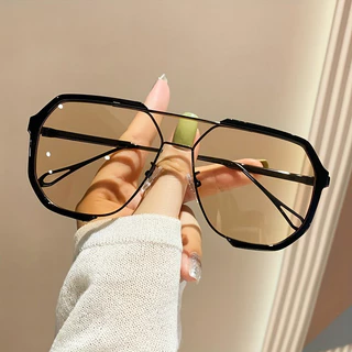 Óculos de sol de uma peça Óculos de sol masculinos High-End Sense Ruffian Handsome Vision Big Fra