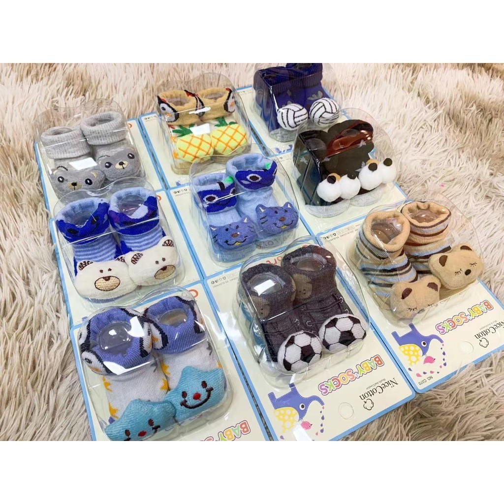 KIT 3 Meia que vem na caixa 3d bichinho recem nascido