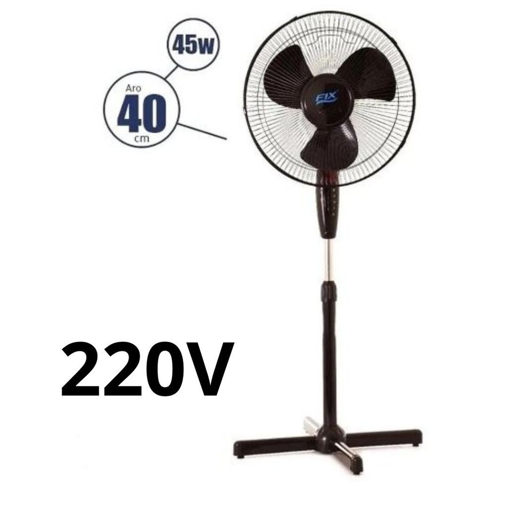 Ventilador De Coluna Fix Preto 220v Ajustável 40cm Promoção