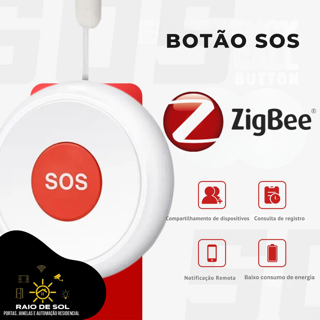Botão Inteligente SOS Emergência Zigbee Tuya Smart Life | Shopee Brasil
