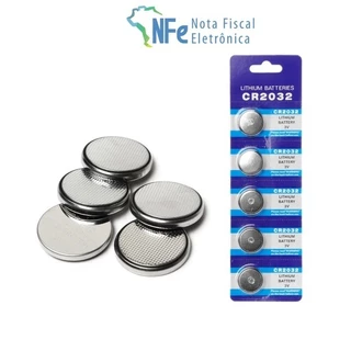 05 Baterias Pilha CR2032 3V n Moeda 1 Cartela Original Alta Durabilidade Ótima Qualidade Longa Duração