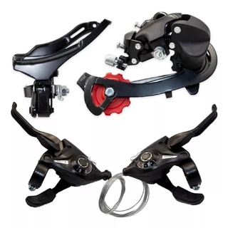 Kit Relação Bicicleta 21 Marchas Passador Alavanca Rapid Fire 21marcha + Cambio Traseiro + Cambio Dianteiro