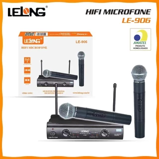 Microfone Duplo Sem Fio Uhf Wireless Profissional Le 906 - Lelong