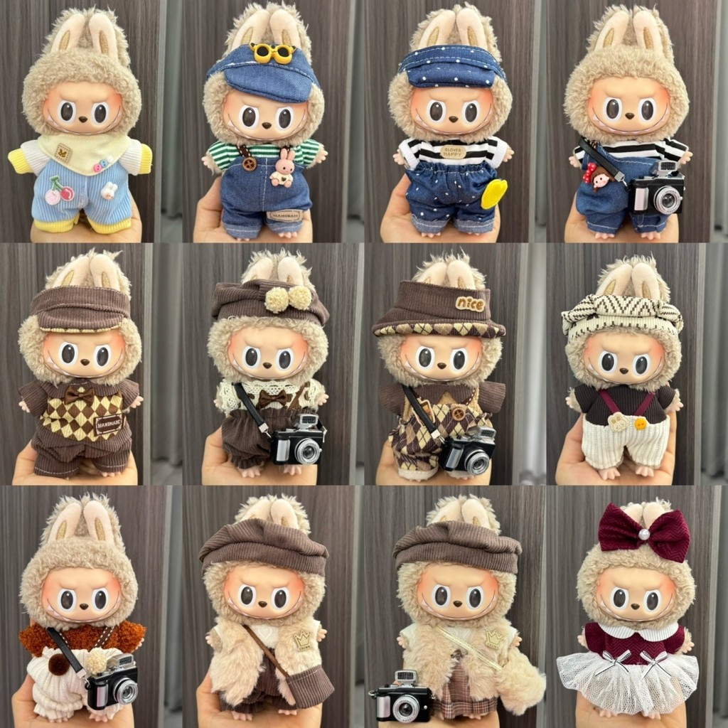 Uma segunda geração usa roupas de bebê Labubu Labubu roupas de pelúcia ...