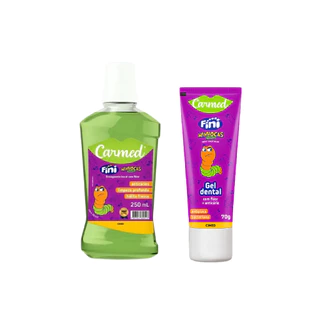 Kit Enxaguante Bucal 250ml + Gel Dental 70g Fini Minhocas Carmed - Cimed em Oferta na Shopee