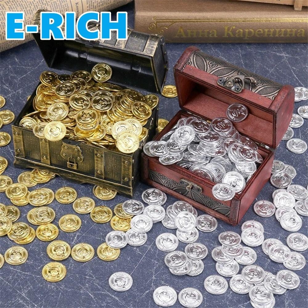 ERICH1 Moedas De Ouro Pirata , Plástico De Jogo Tesouro Falso , Cosplay Adereços Fita Kid Favorita Festa De Halloween Brinquedos Infantis