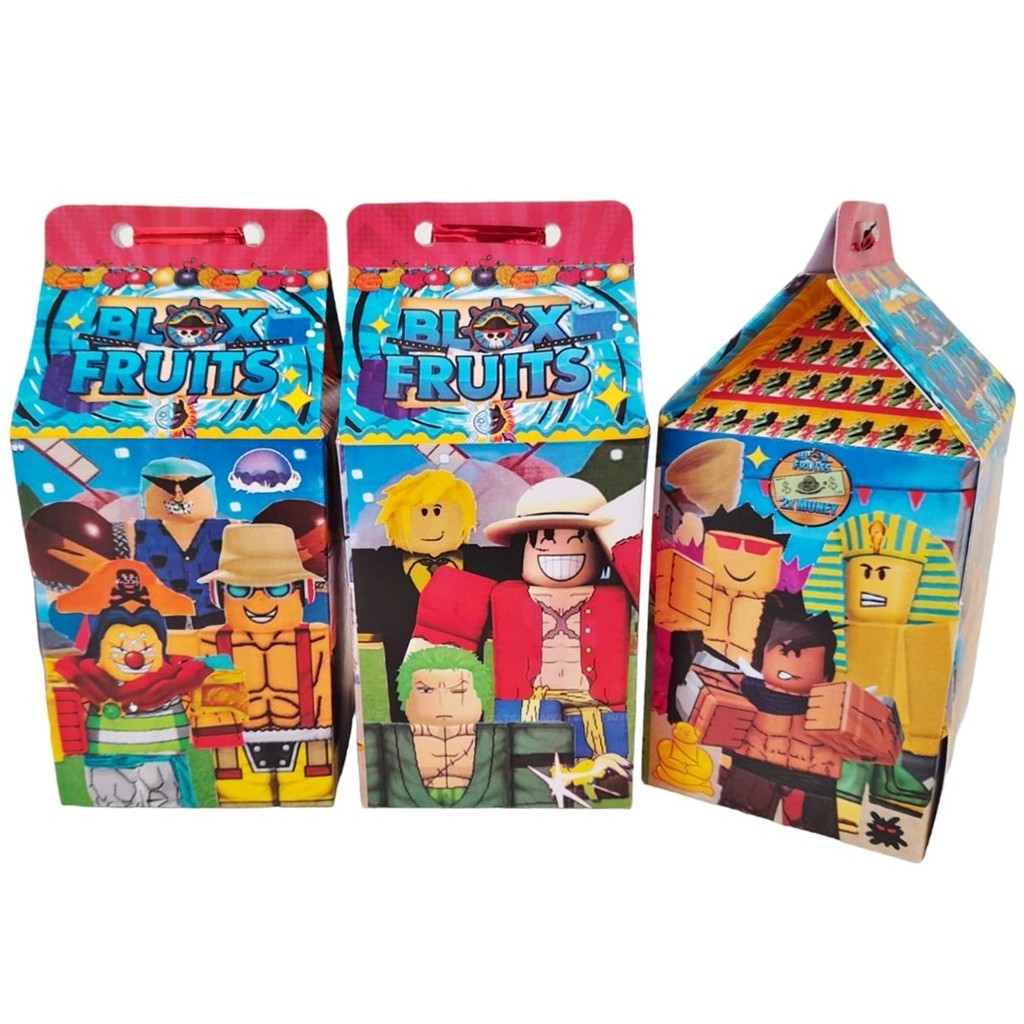 Blox Fruits Caixa Milk Lembrancinhas Blox Fruits Festa Fácil - Pct com 10 unidades.