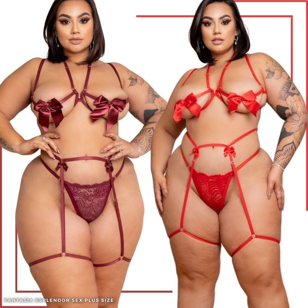 Conjunto Fantasia Esplendor Sex Plus size - Shopee Brasil