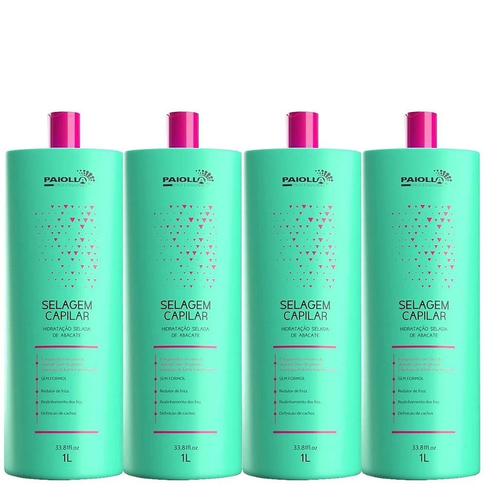 Kit 4 Selagem Capilar sem Formol Paiolla Abacate 1l | Shopee Brasil