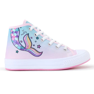 Tênis Infantil Feminino Sereia Menina Escolar Botinha Casual