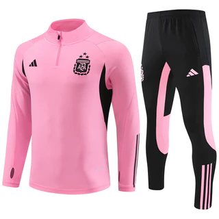 Hot 233/24 Argentina Fato De Treinamento Masculino Treino Esportivo Rosa Infantil Camisa Adulto De Futebol Uniforme Jersey Suor Jogging Sportswear AAA +