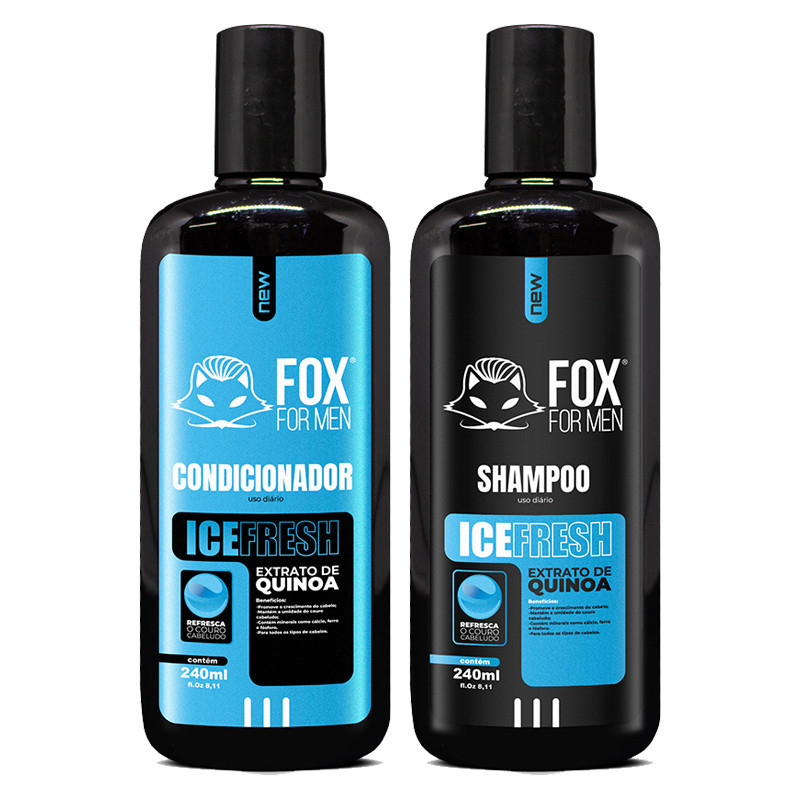 Kit IceFresh 01 Shampoo + 01 Condicionador FOX FOR MEN | Shopee Brasil