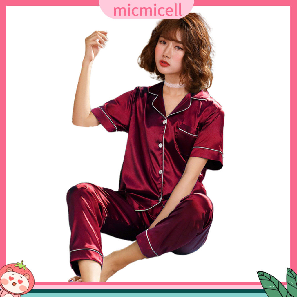 Conjunto de pijamas de algodão feminino, shorts manga curta, pijamas  estampados florais, pijamas casuais soltos, verão, 2 peças - AliExpress