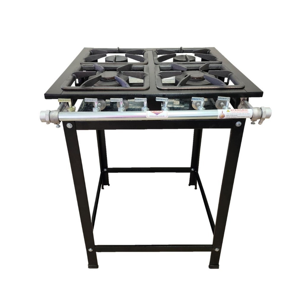 Fogão Industrial Silver 4 Bocas 2QS 2QD Baixa Pressão Perfil 5 Cefaz