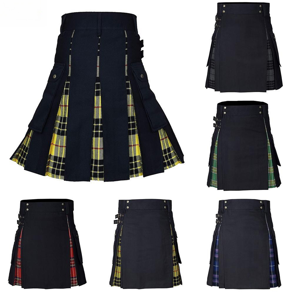 Kilt Escocês Para Homens Black Irish Tartan Moderno Marca Nova