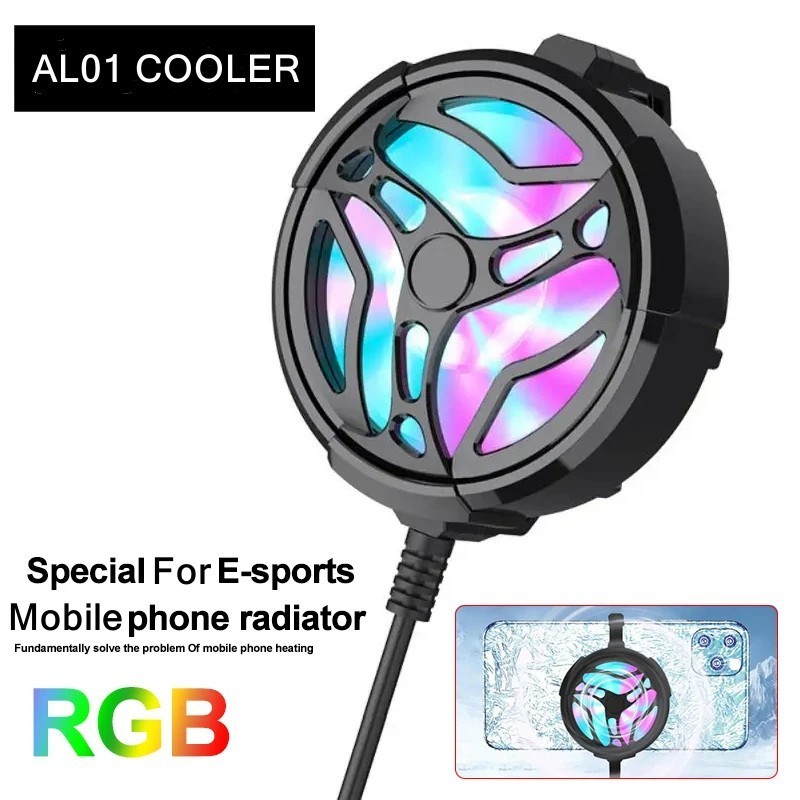 Mini Ventilador Gamer RGB USB Cooler Refrigerador Para Smartphone AL-01