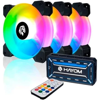 Kit 3 Cooler Fan com Led Rgb 120x120mm Pc Gamer Ventoinha para Computador Fc1306 - Hayom